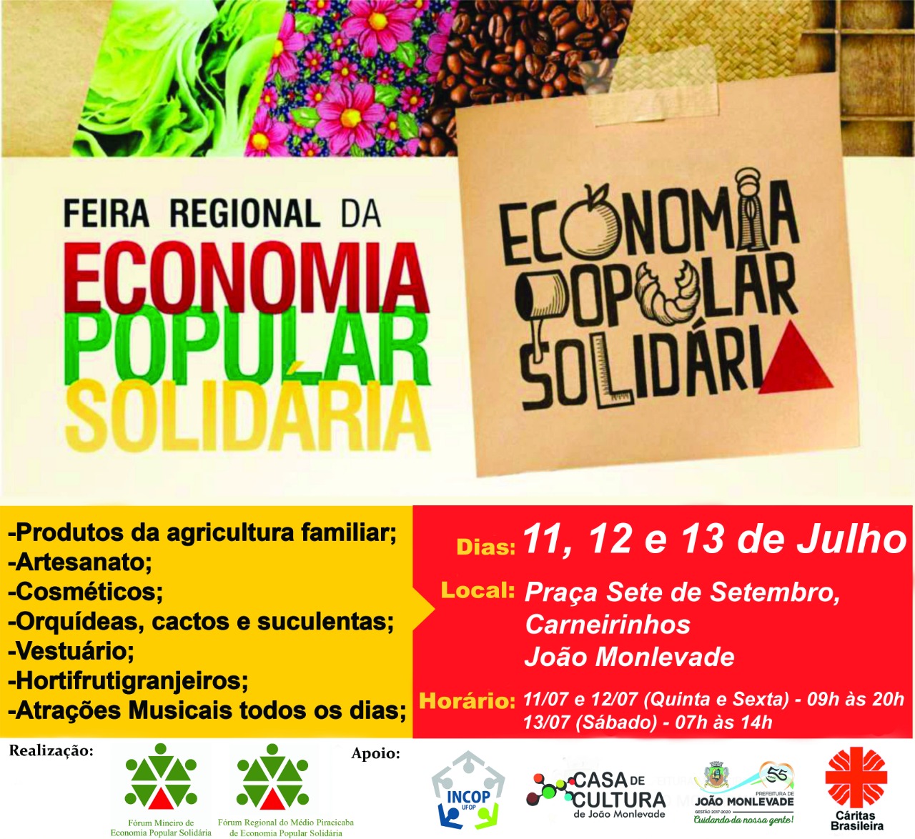 GESP: 20ª Feira Regional de Economia Popular Solidária e 1ª Feira de  Economia Criativa